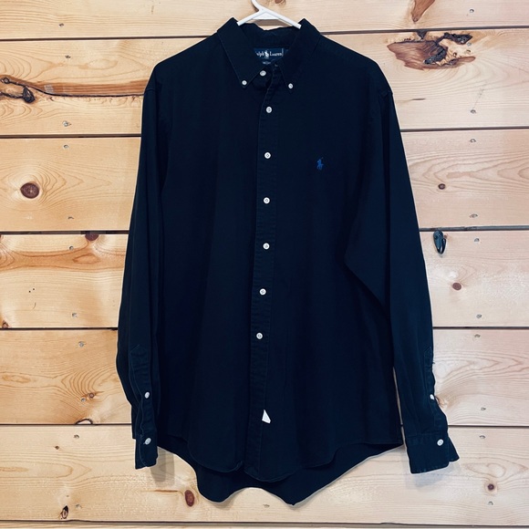 Ralph Lauren Men’s Black 100% Cotton Button-Down Shirt XXL - Picture 9 of 10
